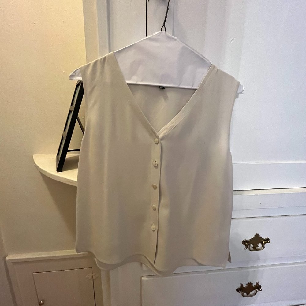 Eileen Fisher Silk Tank Top with Buttons